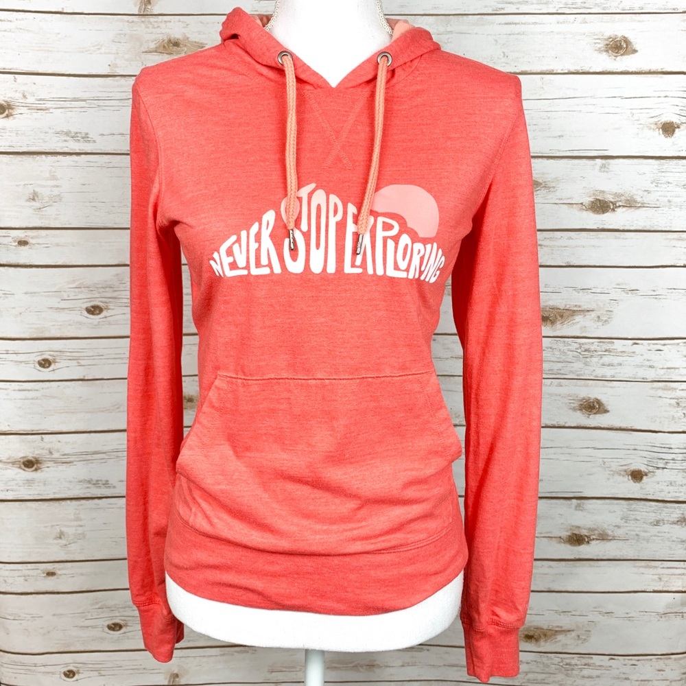 North Face Orange Hooded Sweatshirt w/ Pockets S/P